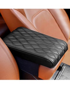 Buy Car Armrest Cover and Protector, Leather material, Color Black with Red edge in Egypt