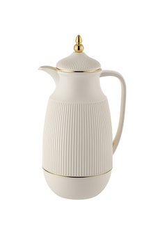 Buy Plastic Coffee & Tea Flask 1 Liter Ivory/Gold in Saudi Arabia