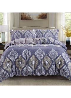 Buy 3-Piece Duvet Cover Set Without Filler Microfiber Purple Queen in Saudi Arabia