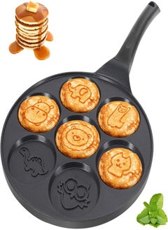 Buy Pancake Pan with 7 Animal Molds Non-stick Breakfast Pan for Pancakes, Crepes, Omelettes, Fried Eggs in Saudi Arabia