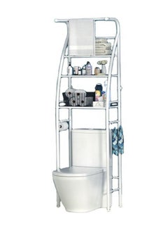 Buy 3-Shelf Toilet Storage Rack White 175X48X25 cm in Saudi Arabia
