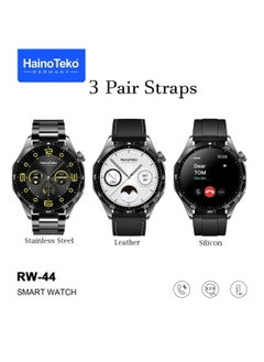 اشتري RW 44 GT4 Men Smart Watch With 3 Pairs Straps HD IPS AMOLED Display Waterproof Smartwatch App Control Heart Rate GPS And Fitness Smartwatch With Wireless Charger في الامارات