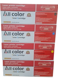 Buy All color Compatible for hp 203A CF540A,CF541,CF542,CF543 toner cartridge for HP LaserJet Pro M254nw M254dw MFP M281fdw M281fdn M280nw printers.4 Color set Black Cyan Yellow Magenta. in Saudi Arabia