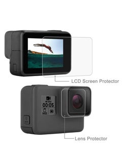 Buy for GoPro HERO7 Black /HERO7 Silver / HERO7 White /6/5 Lens HD Screen Protector + LCD Display Tempered Glass Film in UAE
