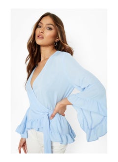 اشتري Ruffle Hem Wrap Blouse في الامارات