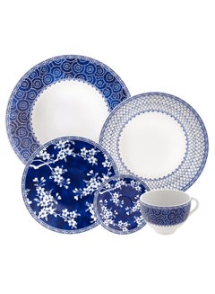 Buy Umeko 20 Pieces Decorated Porcelain Dinner Set in UAE