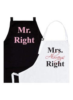 Buy 2-Piece Apron Set Black/Pink/White 98x69.5cm in Saudi Arabia