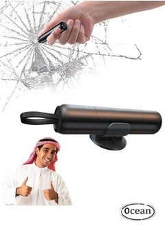 Buy Portable Safe Hammer Glass Breaker (Black), 2-in-1 Car Safety Hammer Seat Belt Cutter Spring Type Glass Breaker, Emergency Life Key For Car in Saudi Arabia