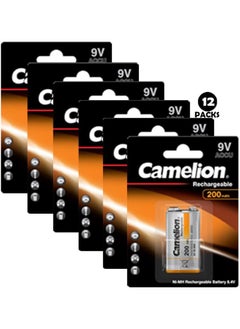 Buy Camelion 17025122 Akku (NiMH, 9 Volt Block, 250 mAh, 1er) 12 Packs in Egypt