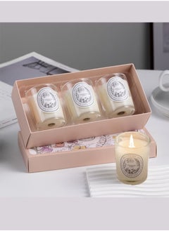 Buy Set of 3 Scented Candles, Three Different Scents, Color: White in Saudi Arabia