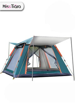 اشتري Instant Pop Up Outdoor Family Camping Tent for 3-5 Person with Carry Bag and Moisture-proof Pad Waterproof Windproof Ultraviolet-proof Cabin Tent في الامارات