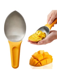 اشتري SYOSI Mango Slicer, Cutter Splitter to Separate the pulp Watermelon Home Fruit Slicer with Non-Slip Handle for Split Mango/Watermelon/Avocado (Orange) في السعودية