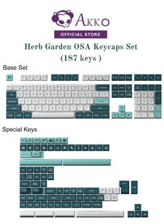 اشتري Akko Keyboard Keycaps Herb Garden OSA Profile Double-Shot PBT Keycap Set for Mechanical Keyboards في الامارات