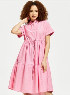 Buy Button Detail Tiered Dress in Saudi Arabia