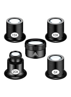 اشتري Jewelers Loupe, 5 Pcs Portable Monocular Magnifier, Magnifying Glass Eye Loops, Magnifier with 30 x 36 mm, Watch Jewelry Experimental Repair Tool for Textile Optical Circuit Coins (5X 10X 15X 20X) في الامارات