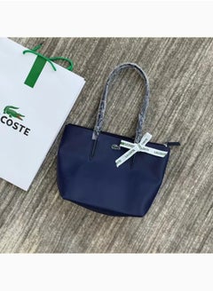 Buy Lacoste Women's Concept Fashion Versatile Small Zipper Handbag Shoulder Bag dark blue in Saudi Arabia