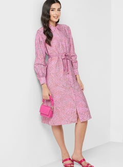 Buy Polo Neck Belted Dress in UAE