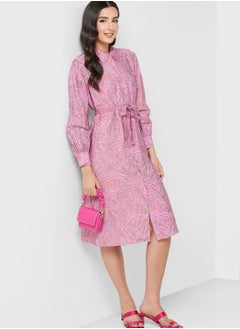 Buy Polo Neck Belted Dress in UAE