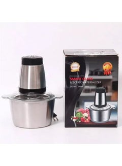 Buy Food Chopper Electric Meat Chopper with Powerful Motor 3L Stainless Steel, 2 Speed Levels Safety Function Multi Chopper for Meat Fruits Vegetables in UAE