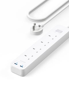 Buy Anker Extension Lead with 1 Power Delivery 12W USB-A Port, 2 PowerIQ USB Ports, and 3 AC Outlets, Power Strip with USB Charging and Surge Protection for Home, Office, and More in Saudi Arabia