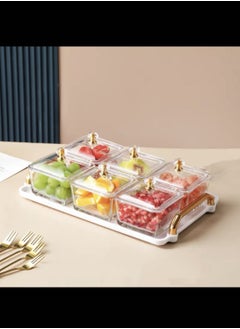 Buy 6-Piece Independent Fruit Platter Serving Dishes Relish Tray  Candy Box Dry Fruit Storage and Snacks white in UAE