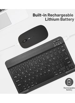 Buy Ultra-Slim Bluetooth Keyboard Portable Mini Wireless Keyboard Rechargeable for Apple iPad iPhone Samsung Tablet Phone Smartphone iOS Android Windows (10 inch Black) in Saudi Arabia