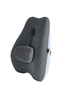 اشتري Lumbar Support Back Pillow Office Chair and Car Seat Cushion - Memory Foam with Adjustable Strap and Breathable 3D Mesh في الامارات