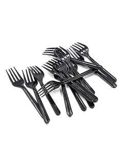 Buy 100 Pcs Plastic Fork Heavyweight Disposable Fork Black in Egypt