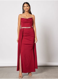 اشتري Strapless Cowl Neck Overlay Dress في السعودية