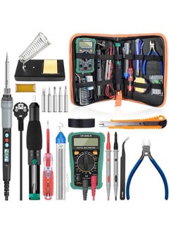 Buy Adjustable Temperature 90W 220V Electric Soldering Iron with 60 in 1 Screwdriver kit mobile repair Tools set Bag Tips Welding Repair Tools in UAE