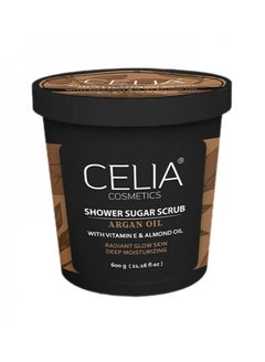 Buy Celia Argan Oil Vitamin E and Almond Oil Shower Sugar Scrub 600 g in Saudi Arabia