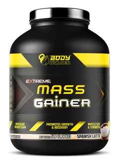 اشتري Body Builder Extreme Mass Gainer, Spanish Latte, 5 LB, Muscular Weight Gain في الامارات