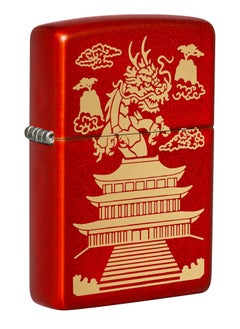 Buy Zippo 49517 49475 Eastern Design Dragon Design Metallic Red Windproof Lighter in UAE