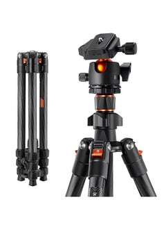 Buy K&F CONCEPT Portable Camera Tripod Stand Carbon Fiber 162cm/63.78 Max. Height 8kg/17.64lbs Load Capacity Low Angle Photography Travel Tripod with Carrying Bag for DSLR Cameras Smartphone in UAE