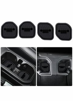 Buy Auto Cup Holder Coaster Fit for Jeep Wrangler JL JLU 2018-2022, an Interior Accessory for Gladiator JT 2020-2022 Sport and Rubicon, Car Liner Mat Pad, 4PCS, Black in UAE