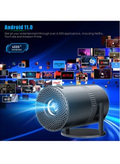 Buy P300 Projector 4K Android11 WiFi Rotatable Smart TV 720P Cinema Portable Outdoor Sync Phone Proyector for 1080P 8K Movie in UAE