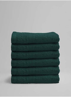 Buy 6 Pieces Face Towel by La'Marvel, Green 550 GSM 100% Cotton Luxury Home Towels in Saudi Arabia