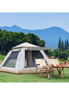 اشتري HEXAR Camping Tent 4 Person Automatic Instant Pop-Up Tent Lightweight Portable Tent Outdoor Camping Waterproof Windproof Camping Tent Removable Cover and Mesh Windows 2 Doors with Carry Bag في الامارات