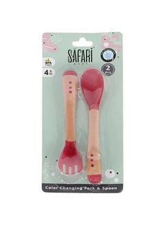 Buy Baby Color Changing Feeding Spoon & Fork | 2 Pcs | in Egypt