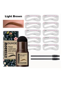 Buy （Light Brown）Eyebrow Stamp Stencil Kit One Step Brow Stamp Shaping Kit in Saudi Arabia