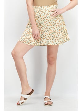 اشتري Women Floral Mini Skirt, Yellow Combo في الامارات