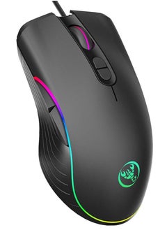 اشتري RGB Gaming Mouse, 4 DPI (1000/1600/3200/6400) Optical LED Mouse Wired with 7 Buttons RGB Marquee LED, Ideal for Laptop PC Computer Games في السعودية