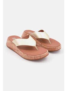 اشتري Women Slip On Sandals, Brown/Gold في السعودية