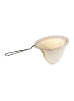 Buy Reusable Coffee Filter With Stainless Steel Handle Beige/Silver 10x7cm in UAE