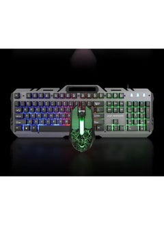 اشتري Gaming Keyboard Mouse with Rainbow RGB Backlit Rechargeable Battery Metal Mechanical Ergonomic Waterproof Dustproof Removable Palm Rest for Laptop PC Gamer في الامارات