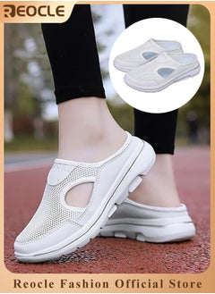 Buy Women's Walking Sneakers Breathable Mesh Mules Shoes Open Back Slip On Shoes Comfort Support Sports Sandals Orthopedic Stretch Shoes Lightweight House Shoes in UAE