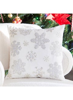 اشتري Festive Xmas Snowflake Filled Cushion 45 x 45 cm في الامارات