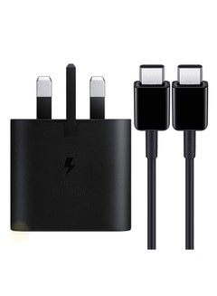 Buy PD 25W Super Fast Charger USB-C Power Adapter With USB C Charging Cable Black in Saudi Arabia