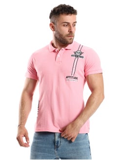 اشتري Front Stitches Pink Casual Polo Shirt في مصر