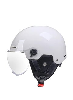 اشتري Bicycle helmet, unisex fall protection helmet, with detachable PC goggles, sports climbing outdoor 3C safety certification，white في السعودية